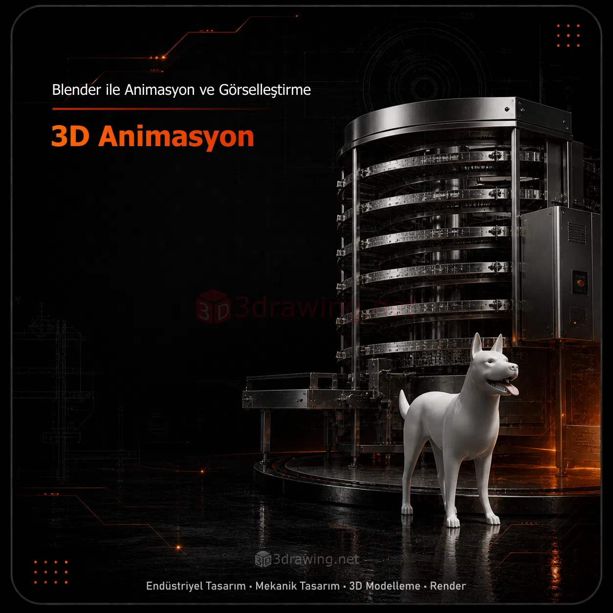 Ürünlerin çalışma mantığını ve detaylarını anlatan yüksek kaliteli Blender animasyonları ve fotogerçekçi render çalışmaları.