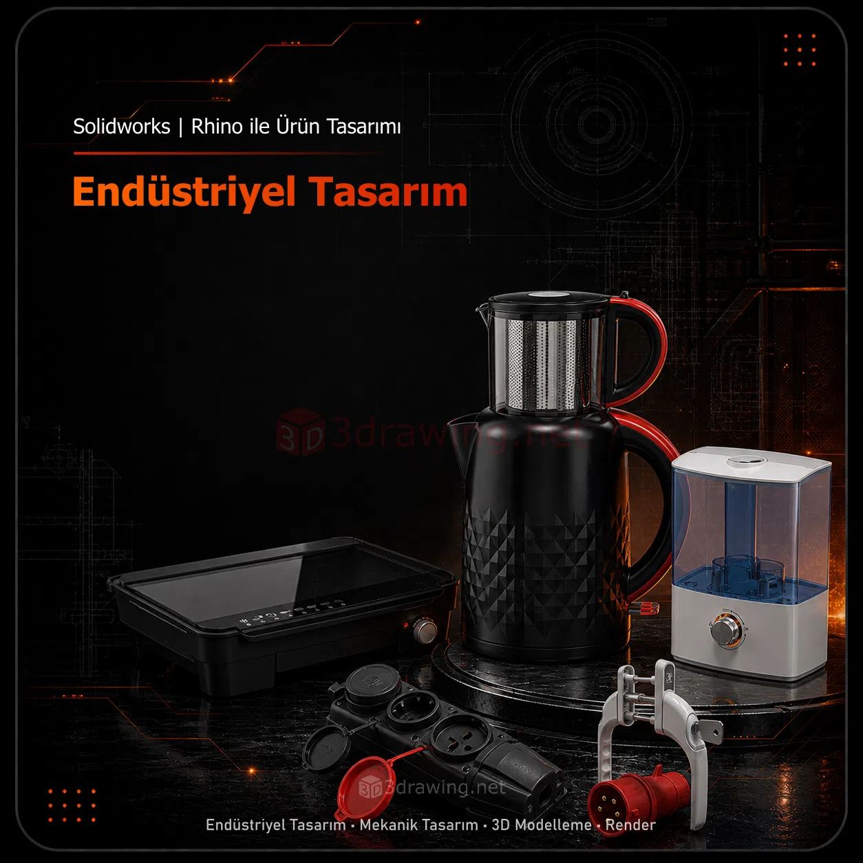 Solidworks ve Rhino ile estetik, ergonomik ve seri üretime uygun ürün geliştirme süreçleri.