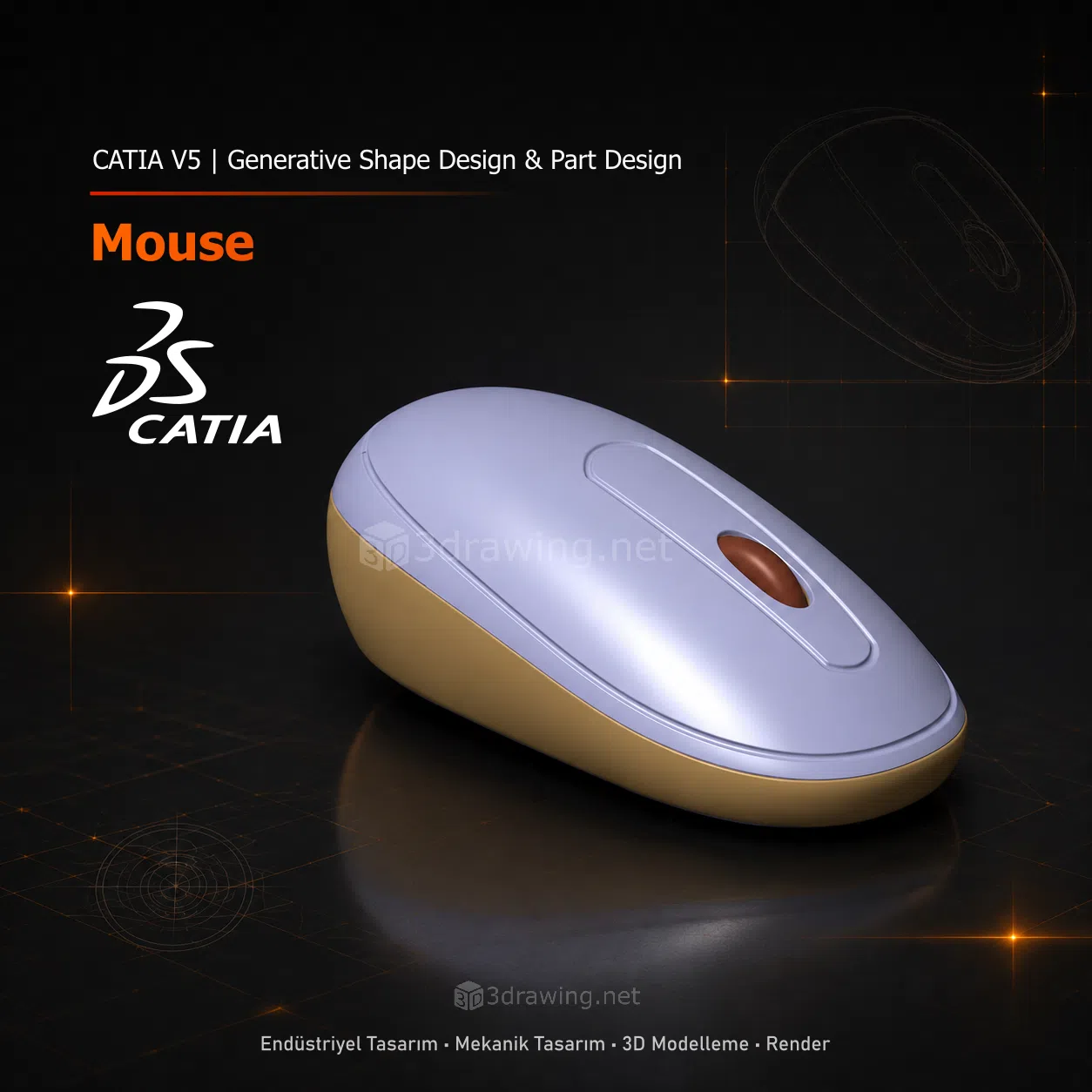 Catia V5 Mouse Generative Shape Design & Part Design