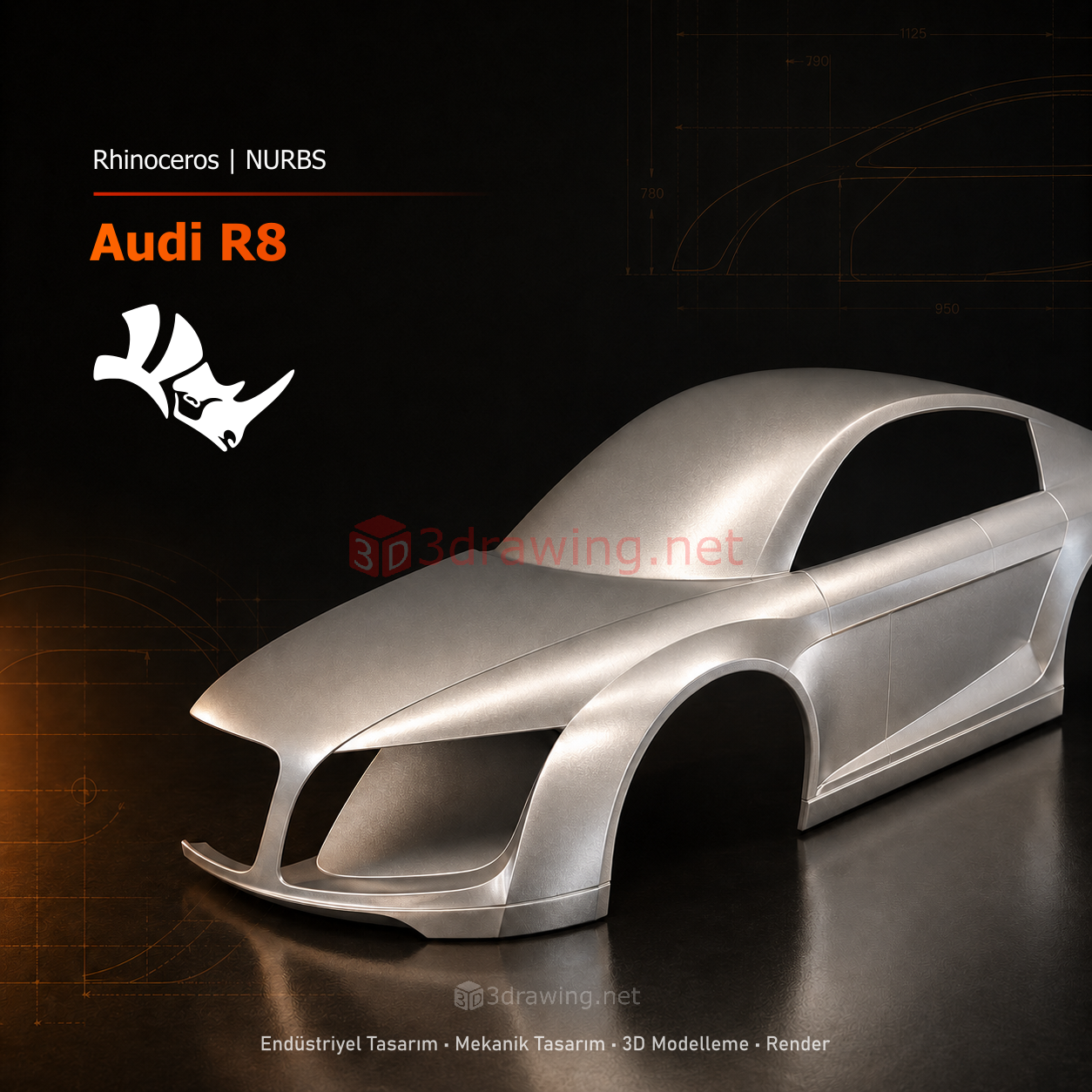 Rhino Audi R8 NURBS Modelleme