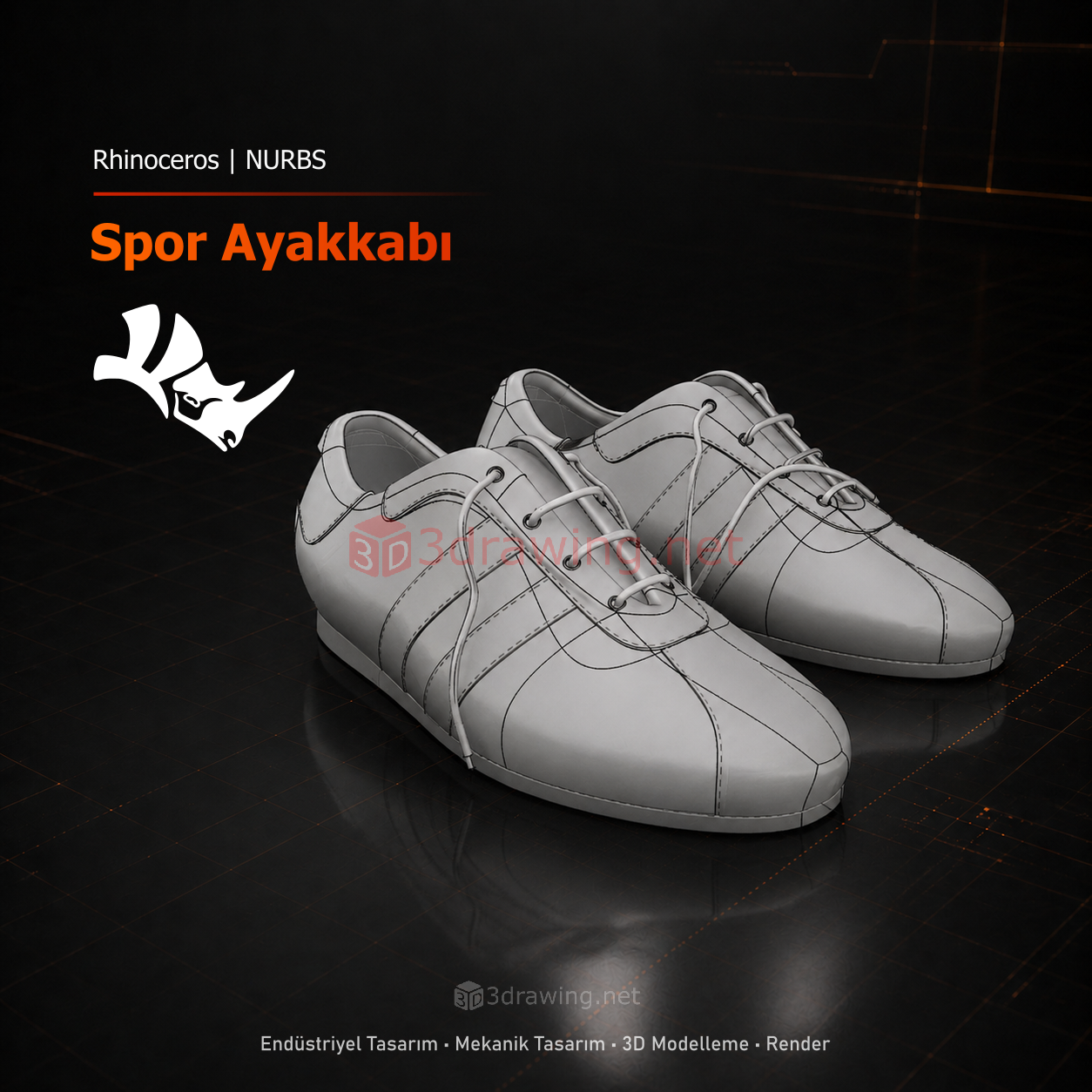 Rhino & V-Ray ile Spor Ayakkabı